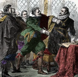 Guerra de los Treinta Años: ¡Fírmalo, Nandel! - Guerra de los Treinta Años (1618-1648): El Conde Paul Jakob von Starhemberg (1560-1635) pide al Emperador Fernando II (1578-1637) que firme un acuerdo para restaurar la paz en Bohemia