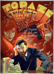 Topaze, obra teatral de Pagnol, c. 1930-1940 (cartel)
