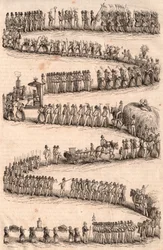 Procesión tradicional durante el festival de viticultores en Vevey, Suiza