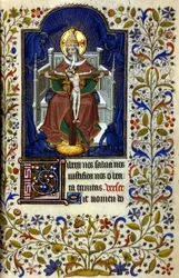 Trinidad. Miniatura, principios del siglo XV. Bibl. Trivulziana, Milán