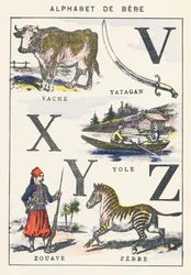 V X Y Z: vaca, yola, zuavo, cebra