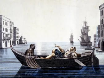 Venecia, por la mañana. Grabado del siglo XIX