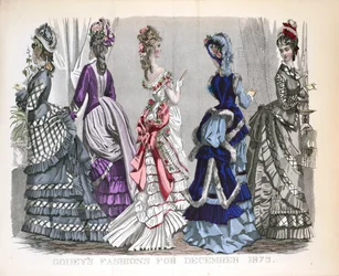 Mujeres victorianas en modas de invierno