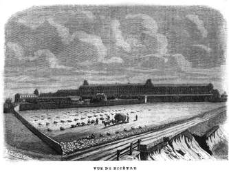 Vista de Bicetre cerca de París en 1858.