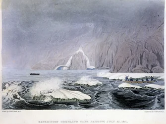 Vista del Cabo Barrow - en “Narrative of a journey to the shores of the Polar sea in the years 1819-1821” de John Franklin, ed. Londres