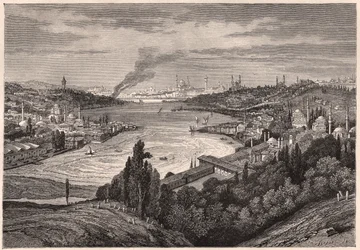 Vista de Constantinopla, ahora Estambul, y el Cuerno de Oro durante el siglo XIX
