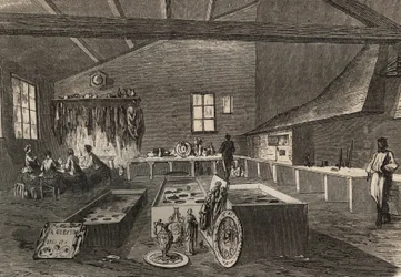 Vista de los talleres de galvanoplastia del Sr. Gueyton.