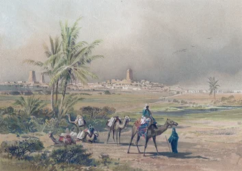 Vista de Timbuctoo (Tombuctú) en el Malí moderno, c.1850 (grabado)