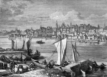 Vista de la ciudad de Varsovia en Polonia en 1812.