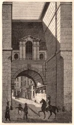 Vista de un edificio renacentista del período de Enrique II en la calle Nazareth en París, Francia