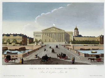 Vista del Palais de la Chambre des Députés - en “Vues de Paris” por Courvoisier