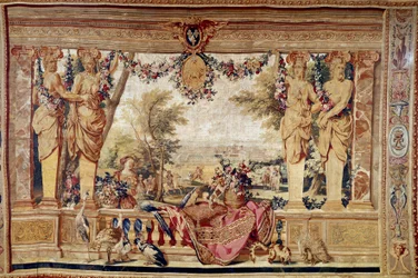 Vista del castillo de Vincennes. Tapiz del siglo XVII. París, mobiliario nacional