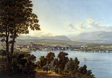 Vista de la ciudad de Ginebra en Suiza.
