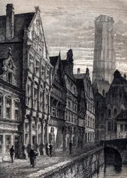 Vista de la ciudad de Mechelen en Bélgica - ca. 1867