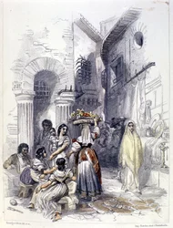 Vista del gueto de Roma en 1830