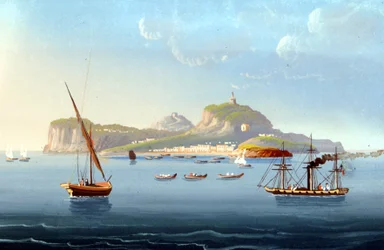 Vista de la isla de Capri. 1830. Pintura anónima.