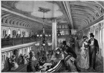 Vista del salón de un vapor americano