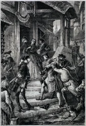 Voltaire (1694 - 1778) arrestado en Frankfurt en 1753 por orden del gran Federico II - en Historia de Francia desde los tiempos más remotos hasta 1789 por M. Guizot