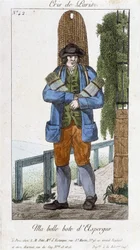 Vendedor ambulante de espárragos - en “Cris de Paris”, principios del siglo XIX