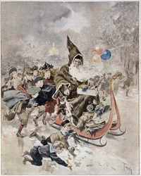 Acuarela que representa a Santa Claus. “The Illustrated World”. 21/12/1895
