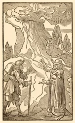 Cuando los cristianos escuchan al hombre carnal... de El progreso del peregrino de este mundo, al que está por venir de John Bunyan (1628-1688) El Sr. Mundano sugiere que el cristiano puede deshacerse de su carga en