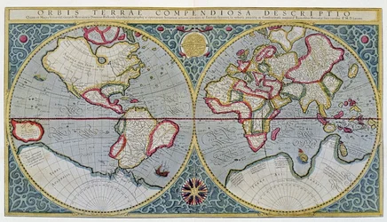 Mapa mundial de Mercator (1587) - después de "Gerardi Mercatoris Atlas sive Cosmographicae meditationes de fabrica mundi et fabricati figura", Ámsterdam