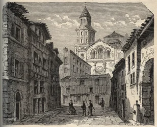 Catedral Saint-Front - Périgueux - Dordoña - Francia - (Saint Front) grabado en “PATRIE” - DESCRIPCIÓN PICTÓRICA DE FRANCIA EN 6 VOLÚMENES POR LUCIEN HUARD - finales del siglo XIX