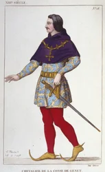 Traje de Caballero de la Cosecha de Genet (grabado de 1830)