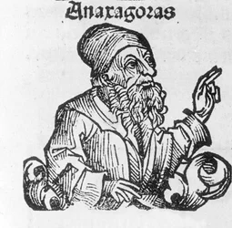 Retrato de Anaxágoras de Clazomenes. en griego Anaxágoras filósofo griego (500 a 428 a.C.) siglo XIX (grabado)