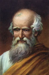 Retrato de Arquímedes de Siracusa, científico griego de Sicilia, físico, matemático e ingeniero.