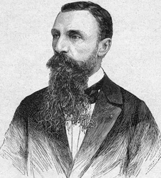 Retrato de Auguste Pavie, explorador y diplomático francés (1847-1925). Grabado de 1893