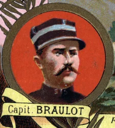 Retrato del Capitán BRAULOT, capitán de infantería naval, que murió en el Campo de Honor en Bonna, Sudán en 1897