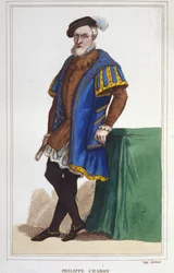 Retrato de Philippe de Chabot, señor de Brion, Almirante de Francia (1480-1543). Grabado de 1830
