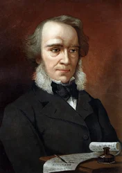 Retrato de Richard Cobden. Economista y político británico (1804-1865). después de “La Ciencia y sus Hombres por Louis Figuier”. Barcelona 1881