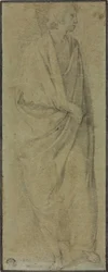 Figura masculina drapeada de pie