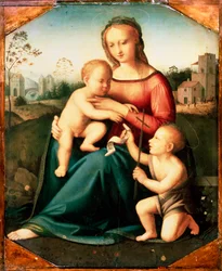 Virgen y niño con Juan el Bautista de niño