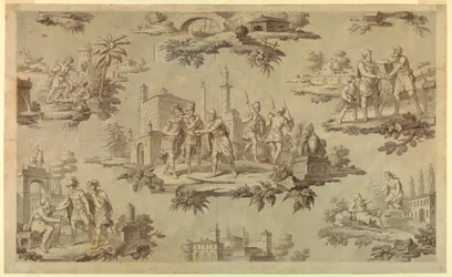 Dibujo, Caricatura para estampación de algodón: La vida de Belisaire [La Vie de Bélisaire], ca. 1820