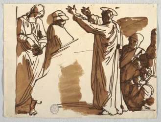 Dibujo, Viñetas de la muerte de Ananías y San Pablo, según Rafael, ca. 1820