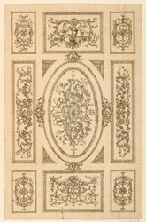 Dibujo, Diseño de techo, ca. 1750