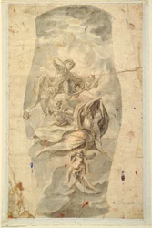 Dibujo, Diseño de techo con Apolo, hacia 1780