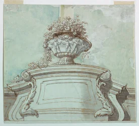 Dibujo, Panel central para un techo, 1750-1800