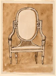 Dibujo, Silla, 1780-90