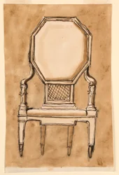 Dibujo, Silla, 1780-90