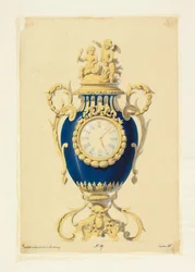 Dibujo, Reloj en porcelana, ca. 1855