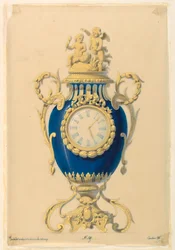 Dibujo, Reloj en porcelana, ca. 1855