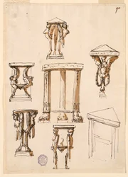 Dibujo, Consolas, ca. 1800