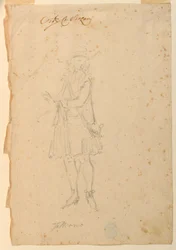 Dibujo, Diseño de vestuario: Un hombre de mundo para un ballet, ca. 1720