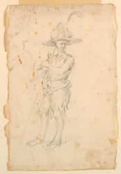 Dibujo, Diseño de vestuario: Un sátiro para un ballet, ca. 1720