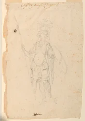 Dibujo, Diseño de vestuario: África para un ballet, hacia 1720
