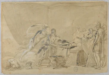 Dibujo, Muerte de Meleagro o de un héroe, siglos XVI-XIX
